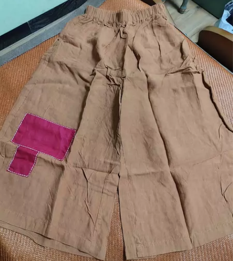 棉麻贴布九分阔腿裤 全新没吊牌 没洗过没穿...