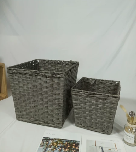 特大号仿藤材质不发霉可水洗大号储物筐玩具篮...