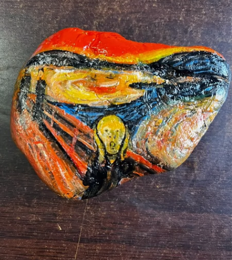 石头画 呐喊 感兴趣的话点“我想要”和我私...