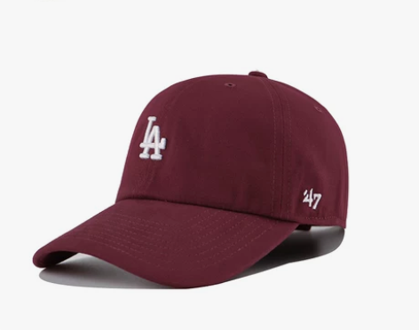 47brand酒红色la鸭舌帽女显脸小春夏...