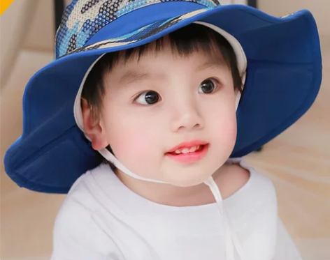 儿童盆帽帽子夏季宝宝防晒帽太阳帽男童遮阳帽...
