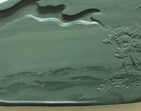 凯利洮砚江山如画砚   水泉湾老坑精品云水...