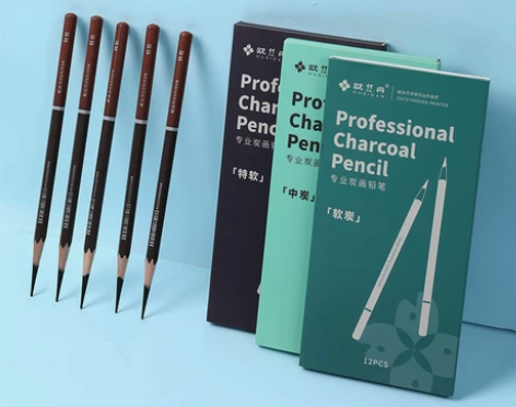 欧丝丹炭笔特软中硬炭笔素描初学者画画专业1...