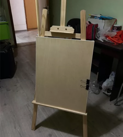 1.5米黄松原木色画架，高度可以调节，?4...