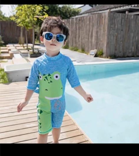 儿童泳衣男童防晒宝宝婴儿连体游泳衣速干泳池...