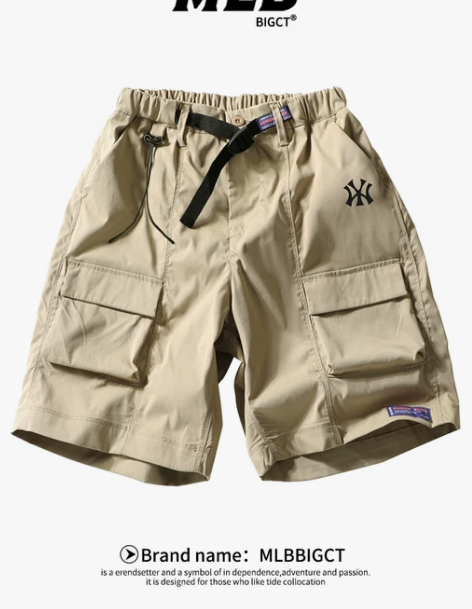 MLBBIGCT官方潮牌日系工装口袋休闲短...