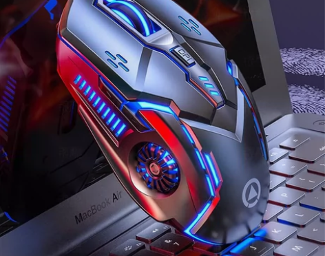 银雕G5有线鼠标发光游戏电竞机械静音电脑配...