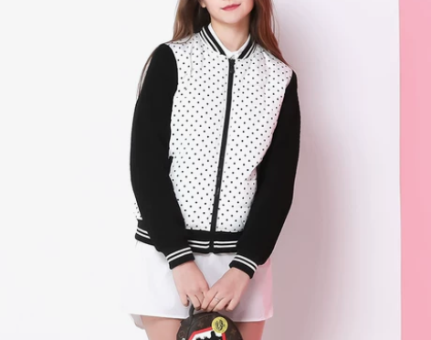 简朵女装冬季新款女装棒球服韩版潮流圆点长袖...