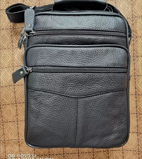 外贸尾单,清仓特价!真牛皮男士单肩包斜挎包...