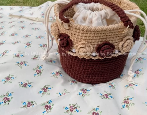 重工干枯玫瑰圆筒手拿包 7-15天发货能接...