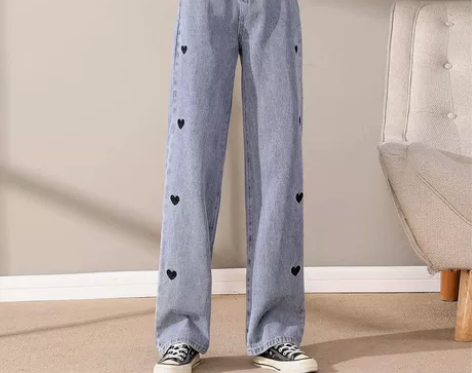 Lee Cooper时尚心型图案阔腿裤春季...