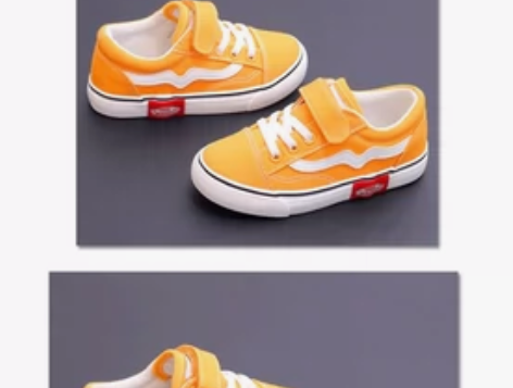 芭芭鸭儿童帆布鞋男童鞋子女童万斯板鞋202...