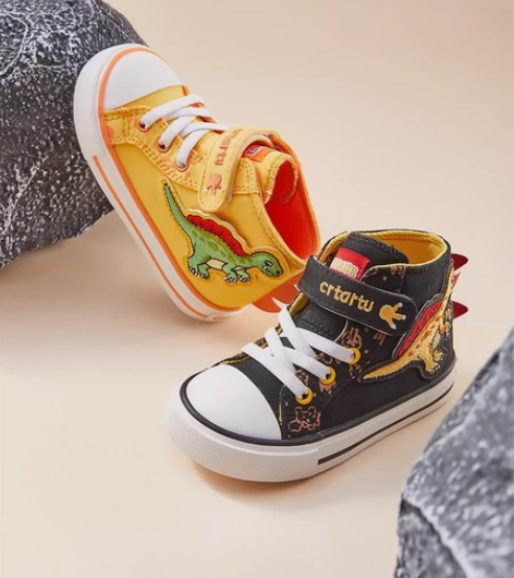 卡特兔男童帆布鞋软底新款秋季恐龙女孩布鞋高...