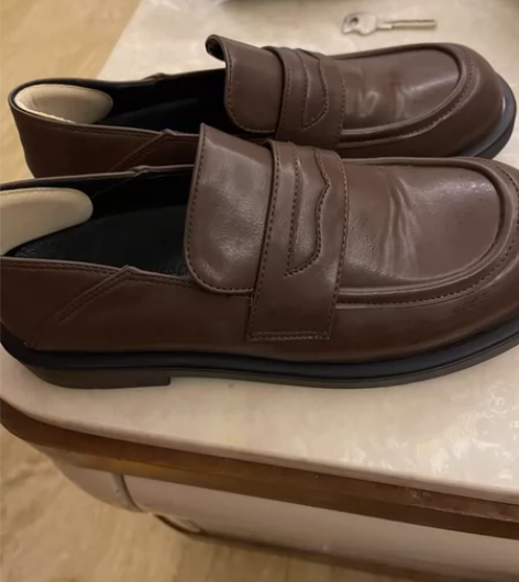 半曲软皮棕色jk小皮鞋女英伦复古2022新...