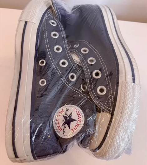 匡威all star藏蓝色经典款帆布鞋 高...