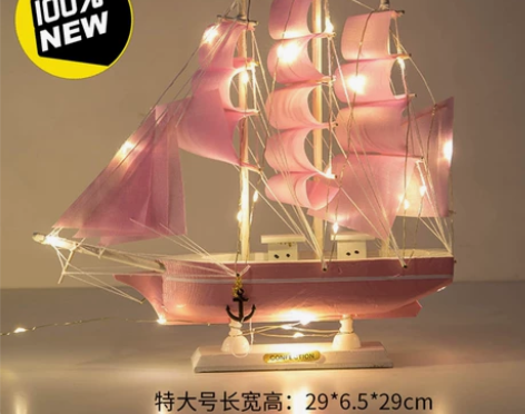 捡漏！捡漏！！一帆风顺帆船模型摆件客厅房间...