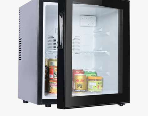 酒店客房用迷你静音小冰箱玻璃门宾馆化妆品保...