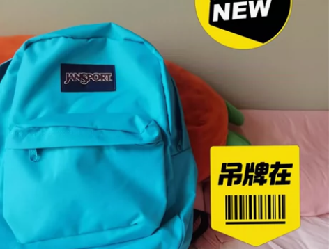 【正品捡漏】水湖蓝色jansport杰斯伯...