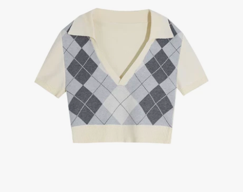 DREAM SEVEN77 短款毛织T恤女...