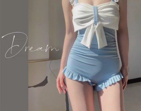 蜜Dream泳衣女纯欲风温泉保守新款连体韩...