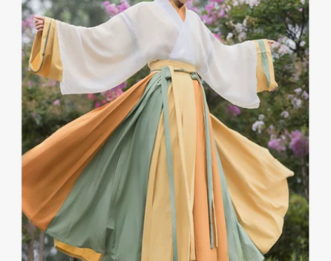 五五年原创汉服女夏至芒种晋制交领一片式襦裙...