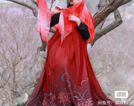 汉服唐制如梦霓裳古早汉服曼殊六米下裙，无上...