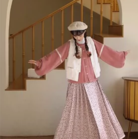 七月夕原创汉服 梨花先雪 圆领琵琶袖短衫毛...