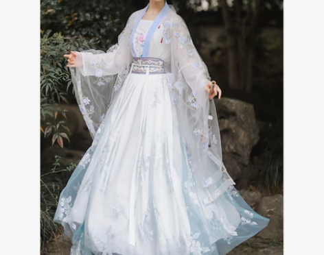 汉服女原创正品中国风齐胸齐腰襦裙春夏仙气白...