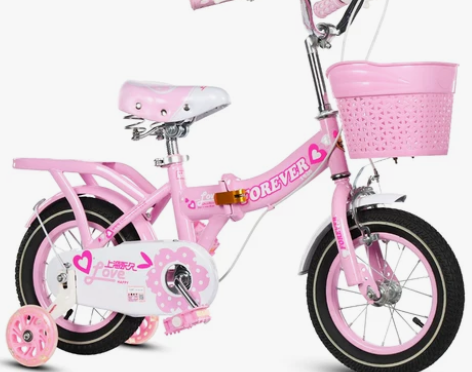 永久儿童自行车女孩折叠童车6岁女童公主款脚...