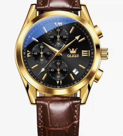 欧利时品牌手表石英表三眼六针计时运动男士手...