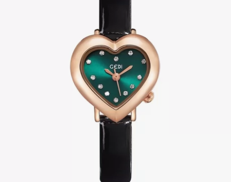 歌迪抖音新款女士时尚爱心手表，小众心型皮带...