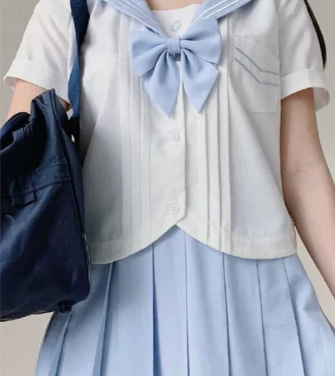 咕咕校服研究会jk  水蓝色上衣 L码 感...