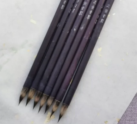 日本文荣堂80年代紫豪毛笔“玉兰”。野兔毛...