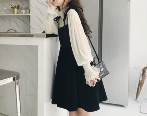 2019新款初秋时尚减龄显瘦两件套洋气小清...