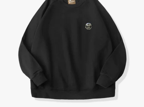 熊猫本 刺绣卫衣男秋冬加绒潮牌日系宽松休闲...