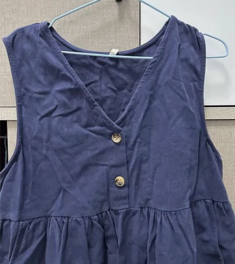 森系背带裙 背心连衣裙 蓝色  穿一次洗一...