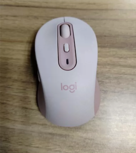 罗技m750鼠标，茱萸粉，实拍图，鼠标左键...