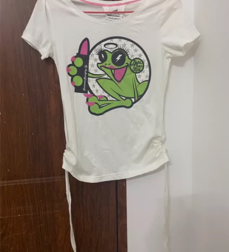 小码可爱小蛙蛙短袖抽绳款 白色默认瑕疵?全...