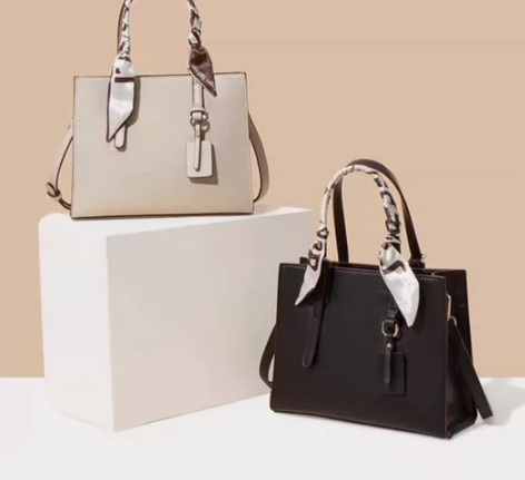 稻草人鳄鱼纹黑色手提包小版 配送丝巾 可手...