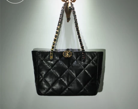 Airvivi-芝-真皮链条包大容量购物袋...