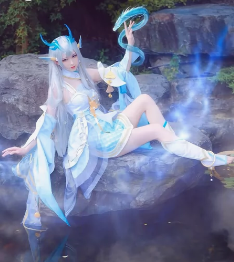 退圈急出！！王者荣耀西施游龙清影cos服全...