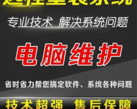电脑维修系统重装远程故障咨询修复蓝屏死机卡...