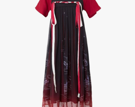 【月胧明】徐娇织羽集原创汉元素服复古印花连...