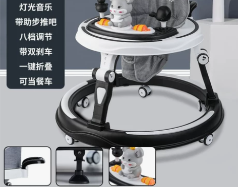 学步车防o型腿婴儿多功能防侧翻手推学走路助...