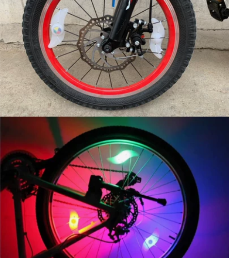 防水高亮自行车风火轮灯辅条灯山地车钢丝灯柳...