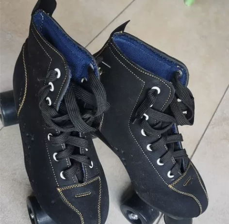 成人双排溜冰鞋男女花样四轮耐磨牛全皮儿童初...