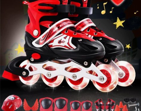 溜冰鞋儿童全套装男女成人旱冰鞋轮滑鞋初学者...