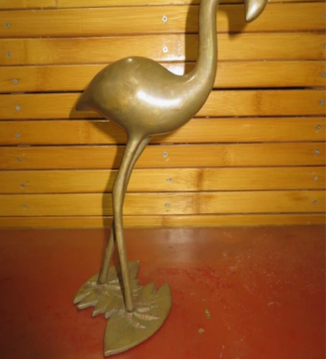 西洋古董铜器纯铜纯铜火烈鸟摆件 高*宽26...