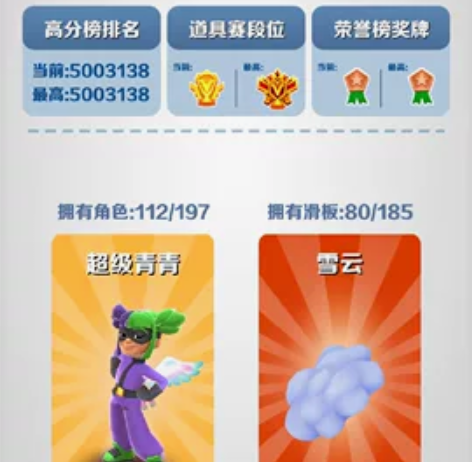 地铁跑酷新手号 常用全满 隐形分高 感兴趣...