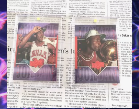 乔丹球星卡 公牛王朝夺冠照 91、92两夺...